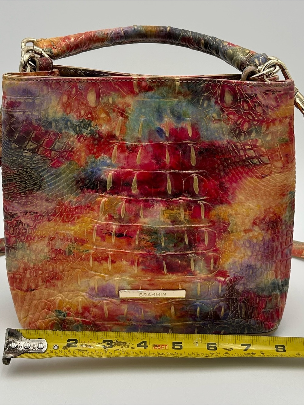 Brahmin Multicolor Crocodile Embossed Mini Amelia Satchel - Picture 14 of 16